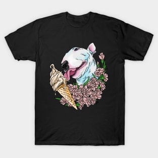 Bull Terrier Loving Ice Cream T-Shirt